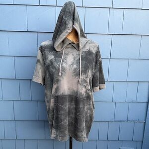 Athletic Works Black and Gray Tie-Dye Hoodie large cotton